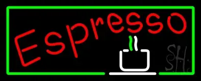 Red Espresso With Green Borders LED Neon Sign