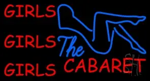 Girls Girls Girls The Cabaret Girl Logo LED Neon Sign