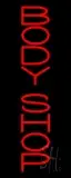 Vertical Red Body Shop 1 LED Neon Sign