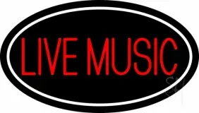 Block Live Music Red 2 LED Neon Sign