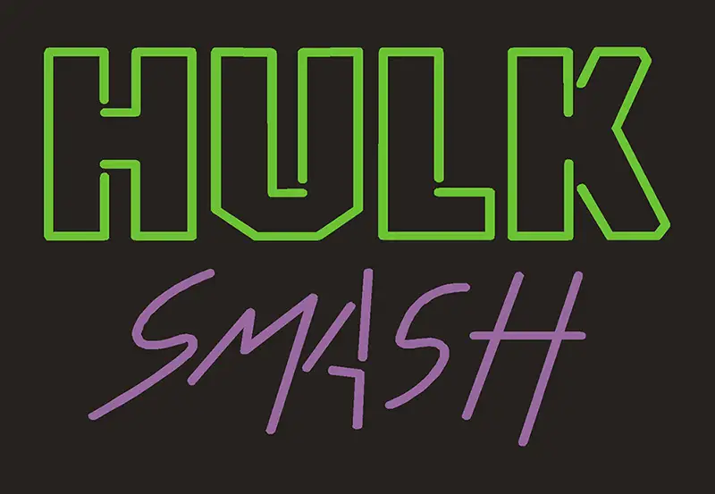 Hulk Smash Neon Sign
