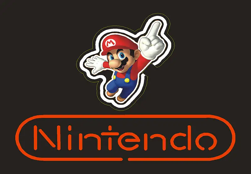 Nintendo Mario Logo Neon Sign
