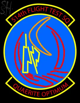 Custom 514th Flight Test Sq Quaerite Optimum Logo Neon Sign 5