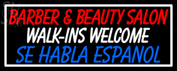 Custom Barber And Beauty Salon Walk Ins Welcome Neon Sign 4