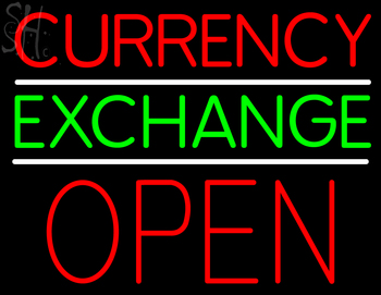Custom Currency Exchange Open Neon Sign 2