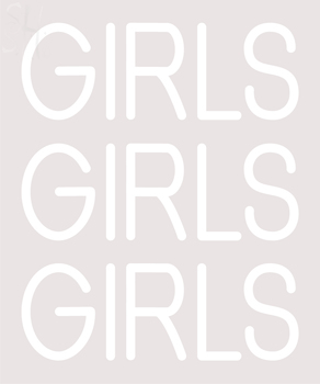 Custom Girls Girls Girls Girls White Neon Sign 1