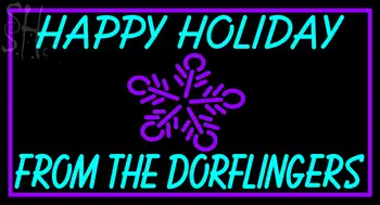 Custom Happy Holiday From The Dorflingers Neon Sign 3