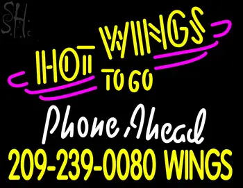 Custom Hot Wings To Go Neon Sign 6