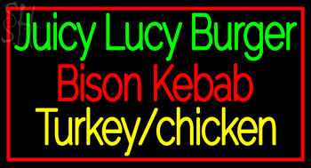Custom Juicy Lucy Burger Bison Kebab Neon Sign 3