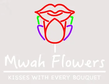 Custom Mwah Flowers Logo Neon Sign 2