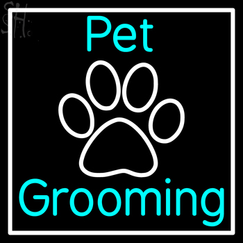 Custom Pet Grooming Paw Print Neon Sign 2