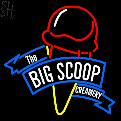 Custom The Big Scoop Creamery Logo Neon Sign 1