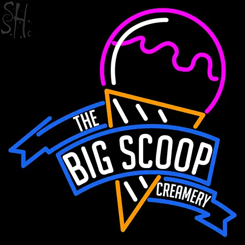 Custom The Big Scoop Creamery Logo Neon Sign 4