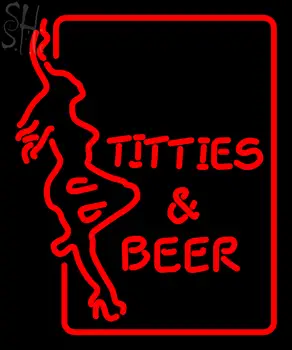 Custom Titties And Beer Girl Logo Neon Sign 2