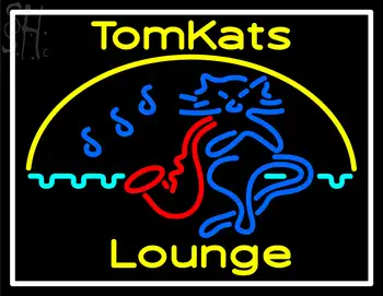 Custom Tomkats Lounge Saxophone Logo Neon Sign 1