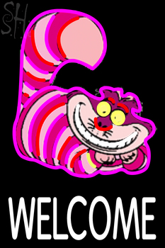 Custom Welcome With Smiley Cat Neon Sign 2