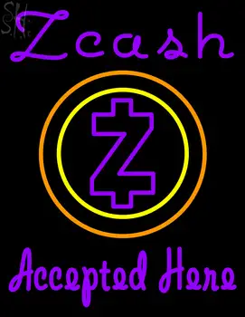 Custom Zcash Accepted Here Neon Sign 10
