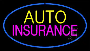Auto Insurance Blue Neon Sign
