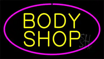 Body Shop Purple Neon Sign