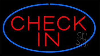 Check In Blue Neon Sign