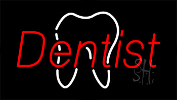 Red Dentist Logo Animated Neon Sign