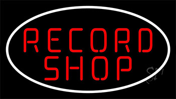 Red Record Shop Block 2 Neon Sign