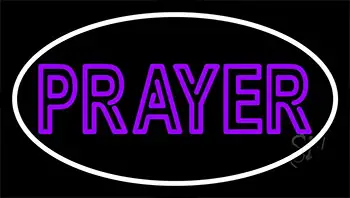 Purple Prayer With Border Neon Sign
