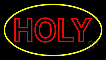 Red Holy With Border Neon Sign