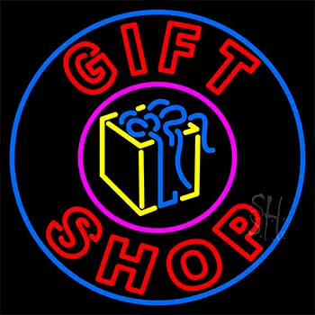 Double Stroke Gift Shop With Gifts Logo Neon Sign