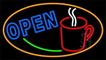 Open Coffee Mug Neon Sign