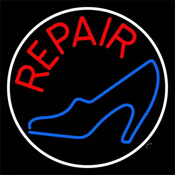 Blue Sandal Red Repair Neon Sign