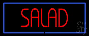 Red Salad With Blue Border Neon Sign