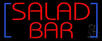 Red Salad Bar With Blue Brackets Neon Sign