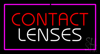 Contact Lenses With Pink Border Neon Sign