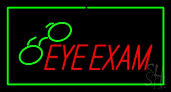 Eye Exam With Green Border Neon Sign
