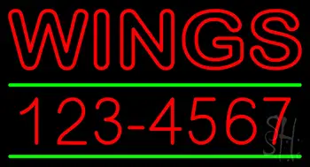 Wings With Phone Number Neon Sign