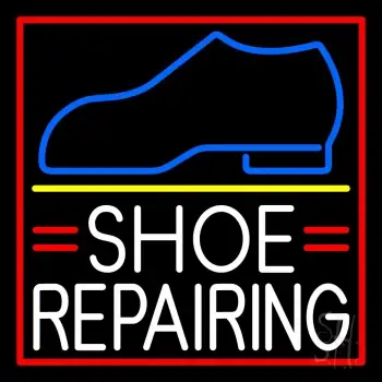 White Shoe Repairing Neon Sign