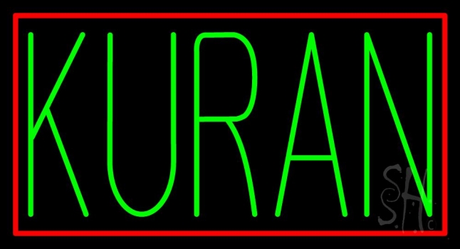 Green Kuran With Border Neon Sign