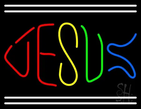 Jesus With Line Neon Sign