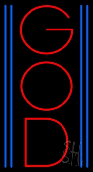 Vertical Red God Neon Sign