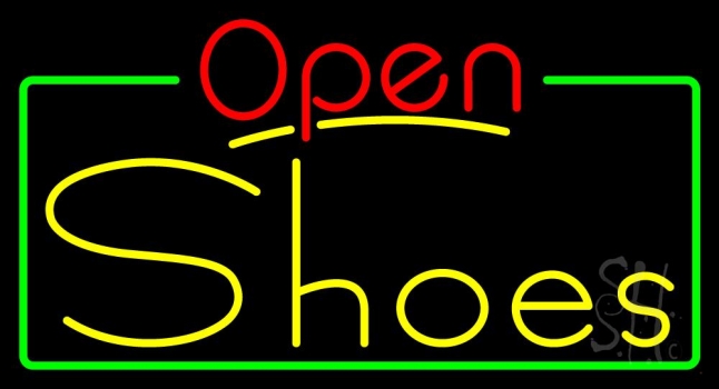 Yellow Shoes Open Neon Sign