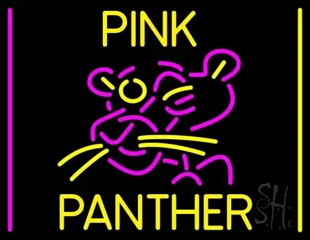 Pink Panther Star Logo Neon Sign, Retro Neon Signs