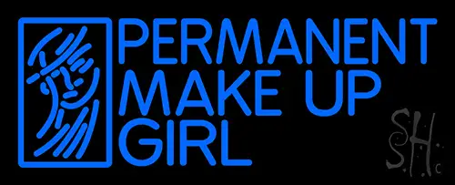Blue Permanent Makeup Girl Neon Sign
