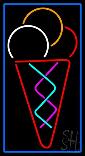 Multicolored Ice Cream Cone Neon Sign