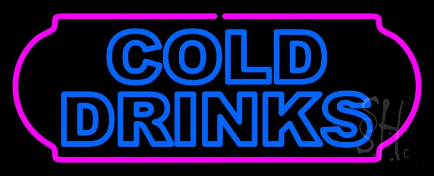 Double Stroke Cold Drinks Neon Sign