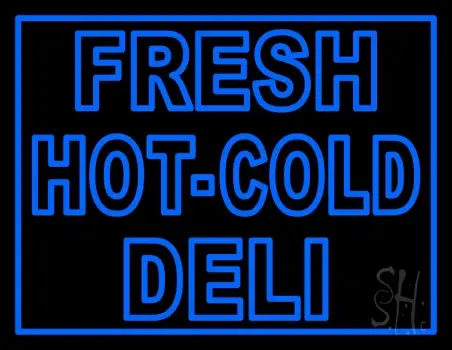 Blue Fresh Hot Cold Deli Neon Sign