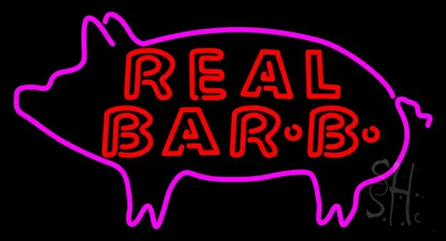 Real Bar B Q Neon Sign