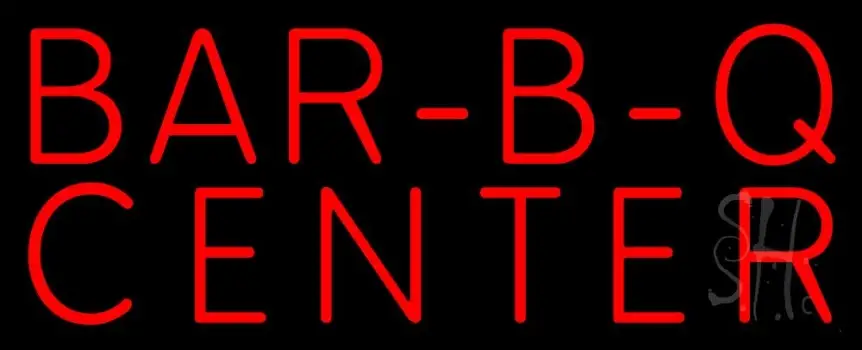 Red Bar B Q Center Neon Sign