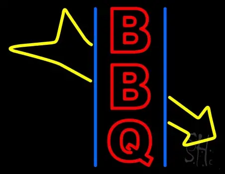 Red Bbq With Arrow Neon Sign