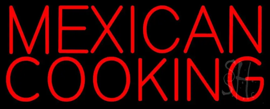 Red Mexican Cooking Neon Sign